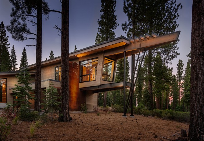 Flight House exterior prow image, Truckee CA by Sage Architecture