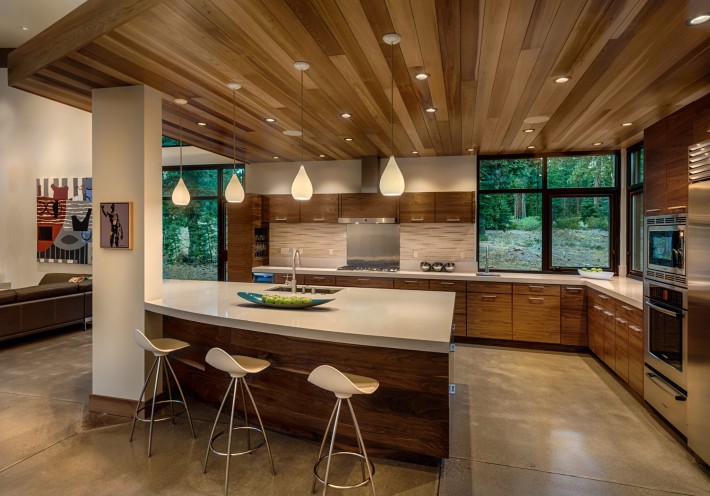 Kitchen Area of Sage Flight House, Truckee CA by Sage Architecture